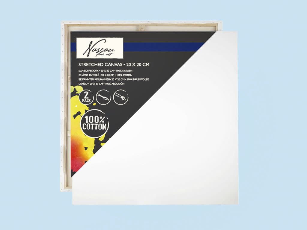 Canvas Nassau fine art 20x20cm 100% katoen 2 stuks