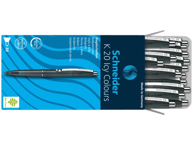 Balpen Schneider K20 Icy Colours medium zwart 2