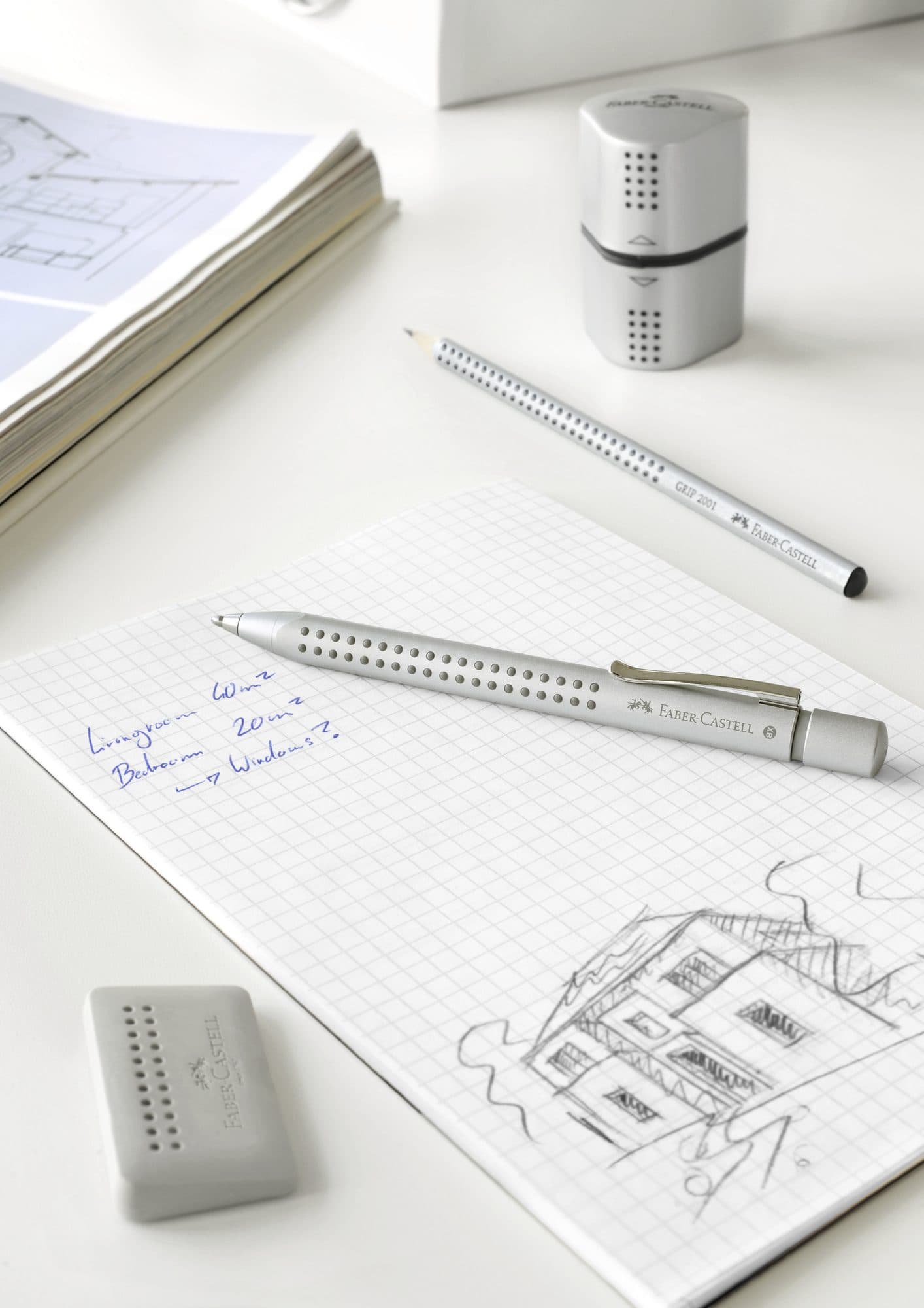 Puntenslijper Faber-Castell 2001 trio grip zilver 4