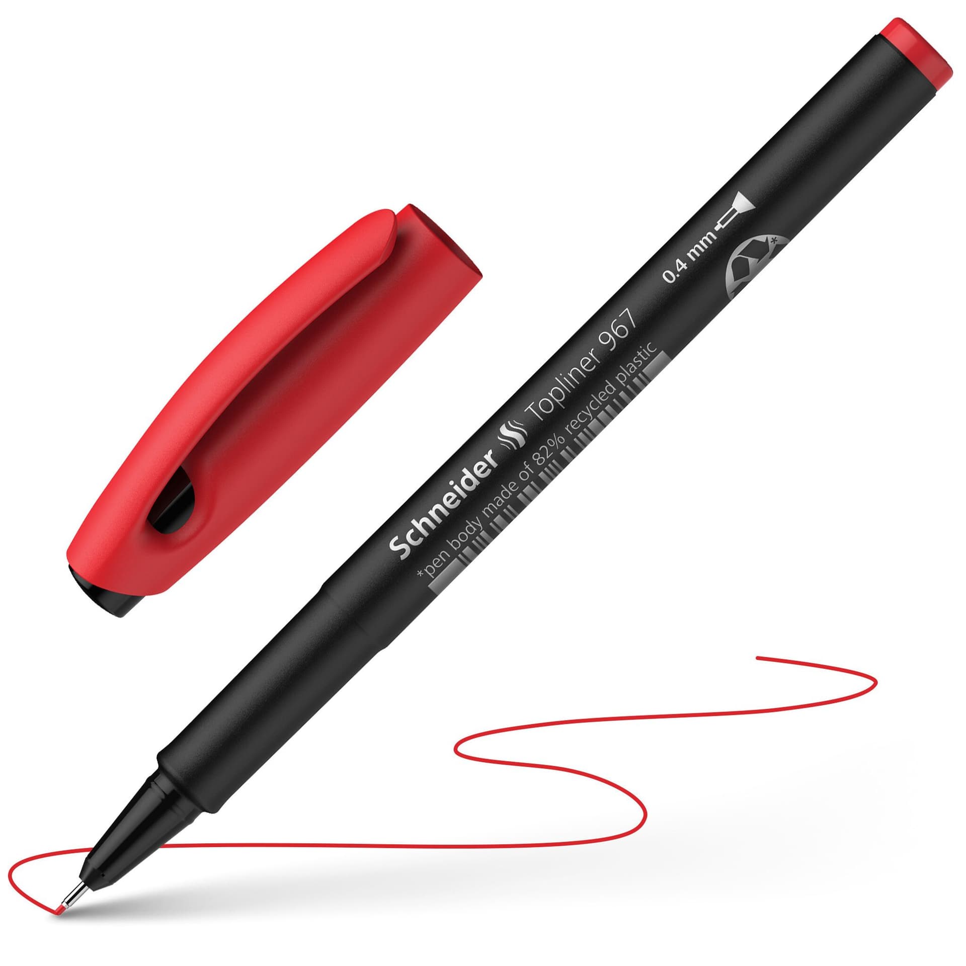 Fineliner Schneider Topliner 967 0.4mm rood 5