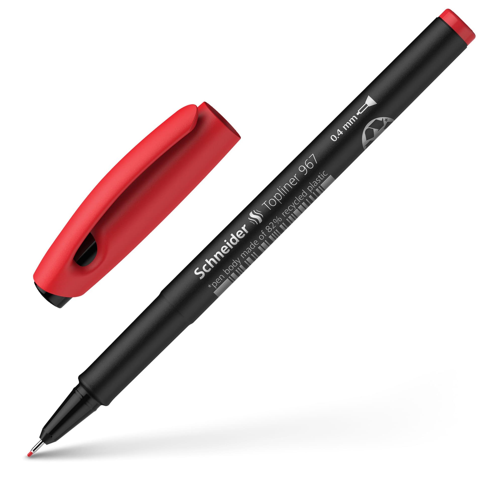 Fineliner Schneider Topliner 967 0.4mm rood 6