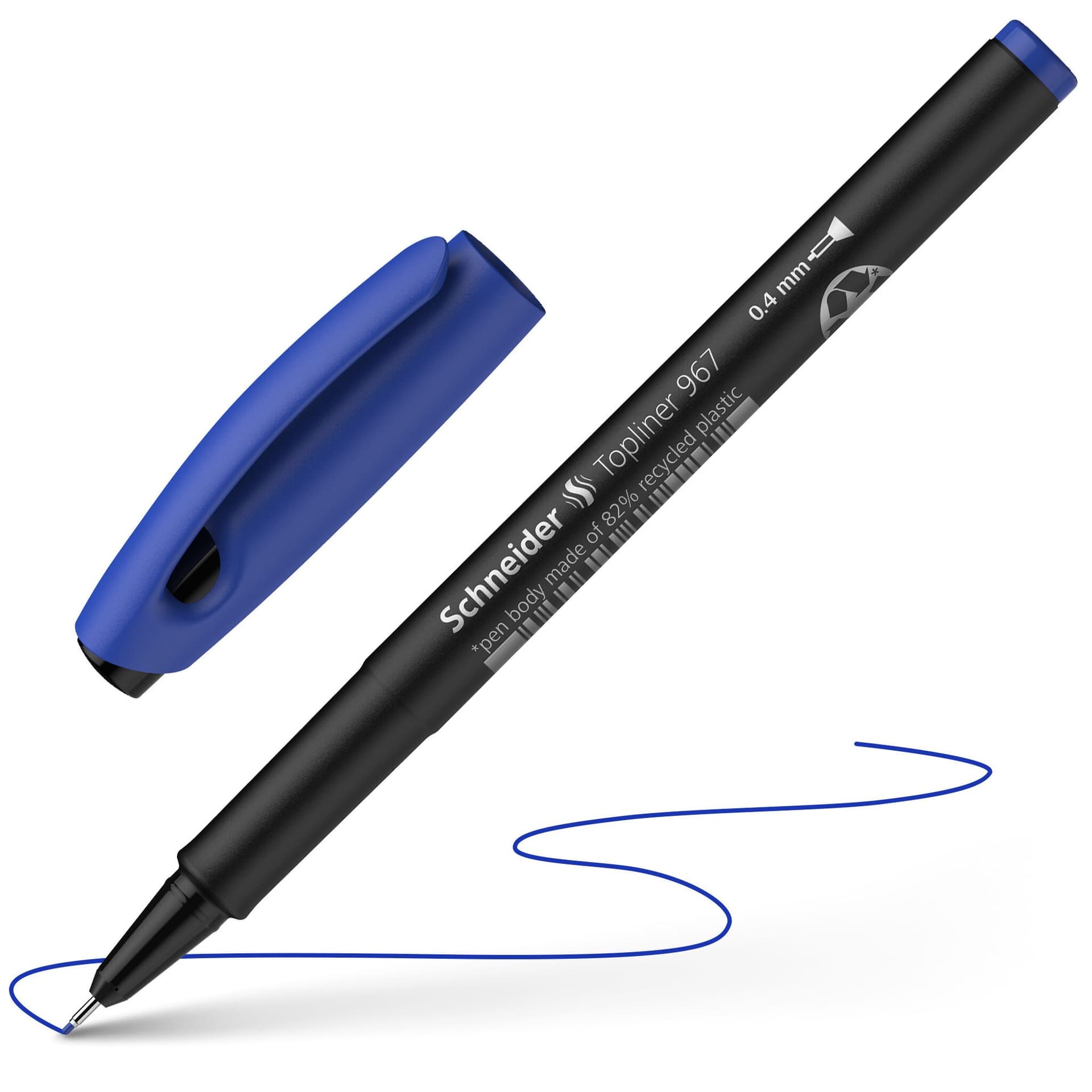 Fineliner Schneider Topliner  967 0.4mm blauw 6