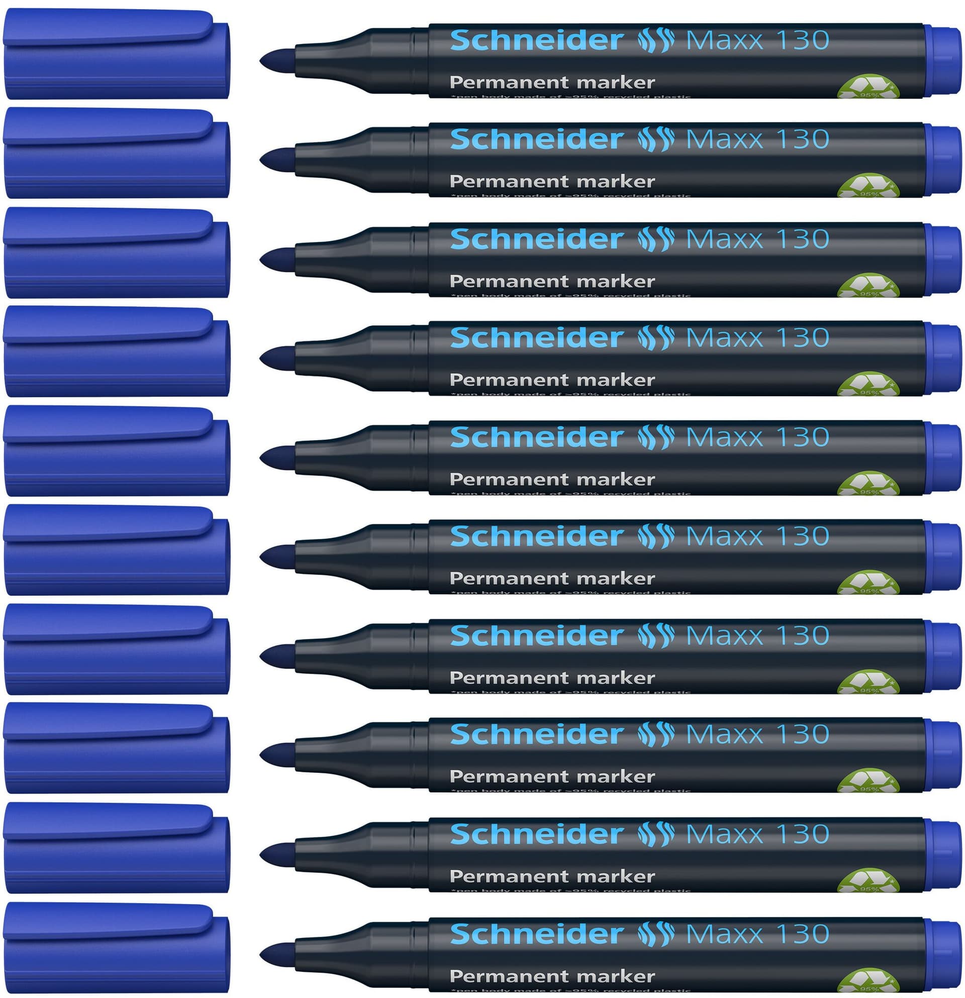 Permanent marker Schneider Maxx 130 rond 1-3mm blauw 4