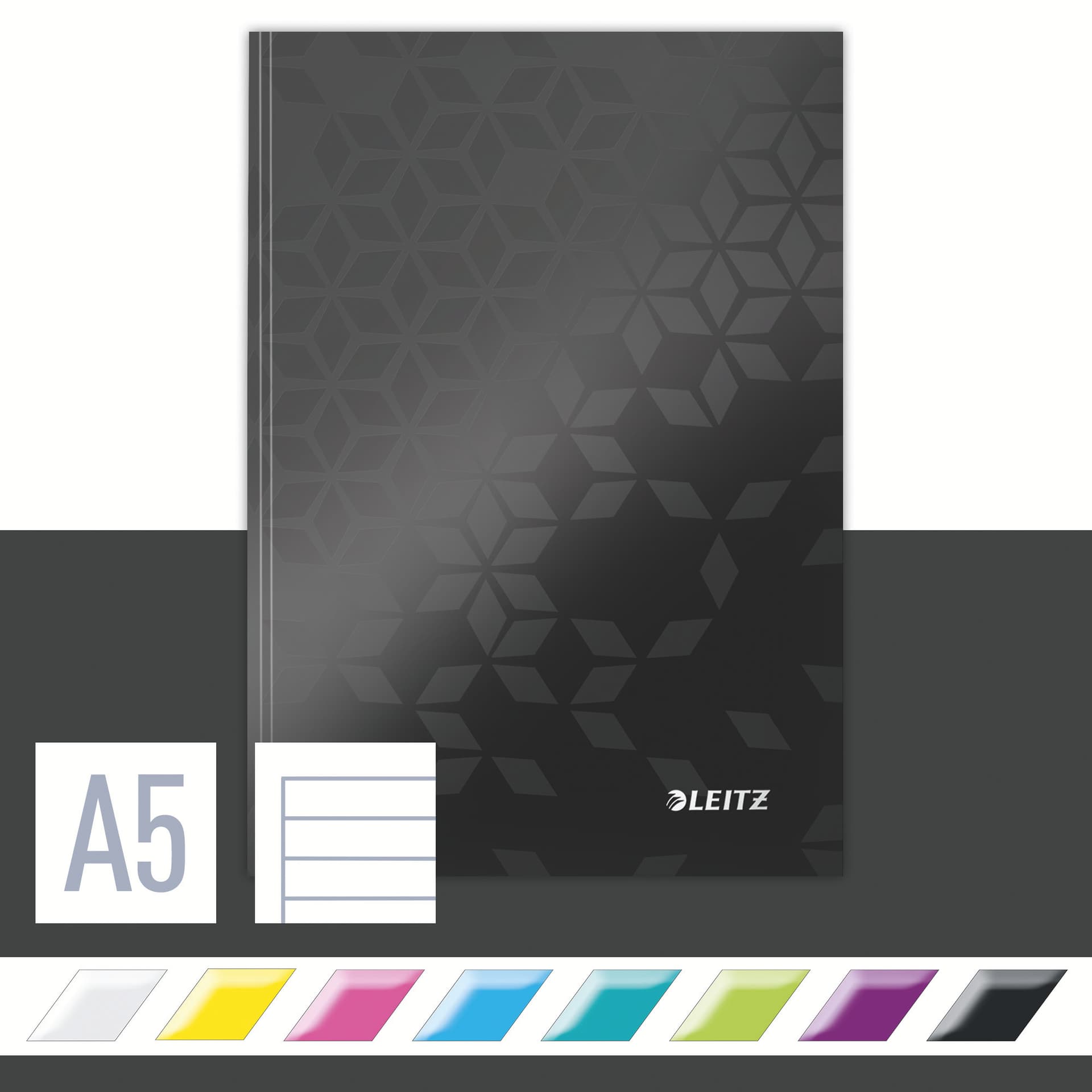 Notitieboek Leitz WOW A5 lijn zwart 3