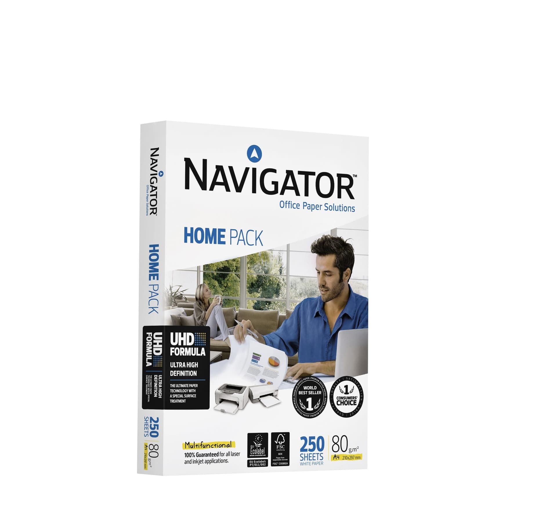 Kopieerpapier Navigator Homepack A4 80gr wit 250 vel 2