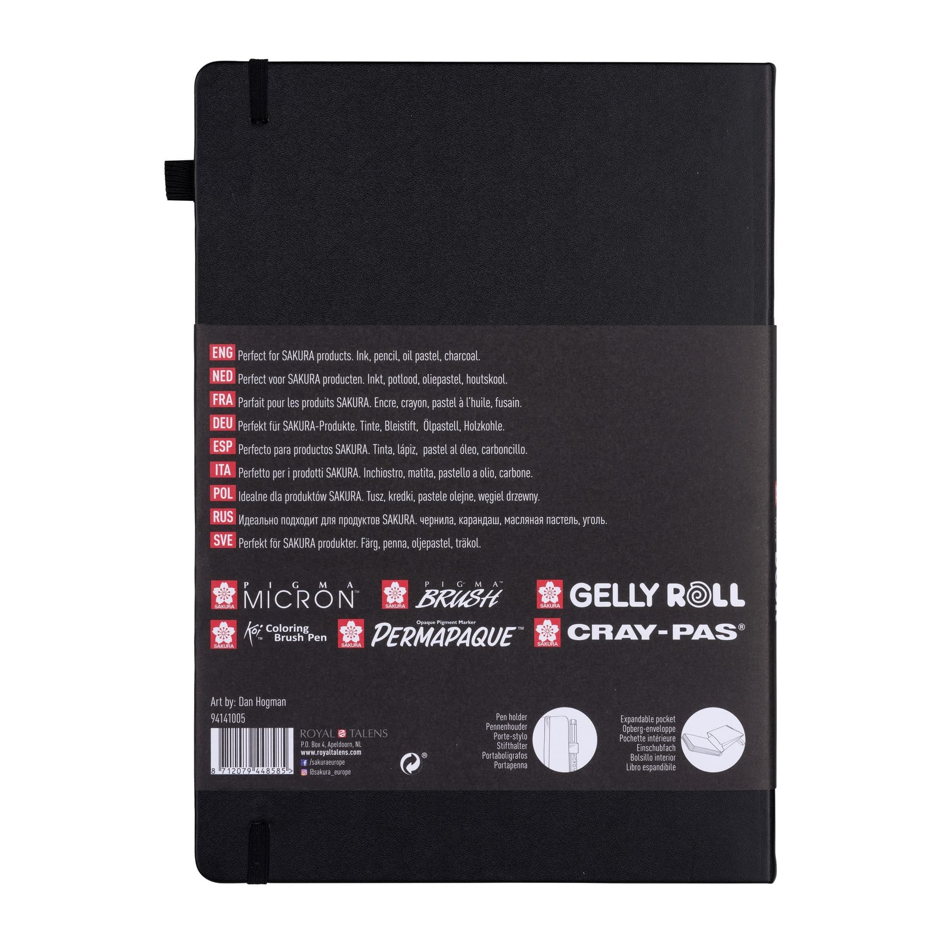 Schetsboek Sakura 80 zwarte vellen 140gr 210x297mm zwart 2