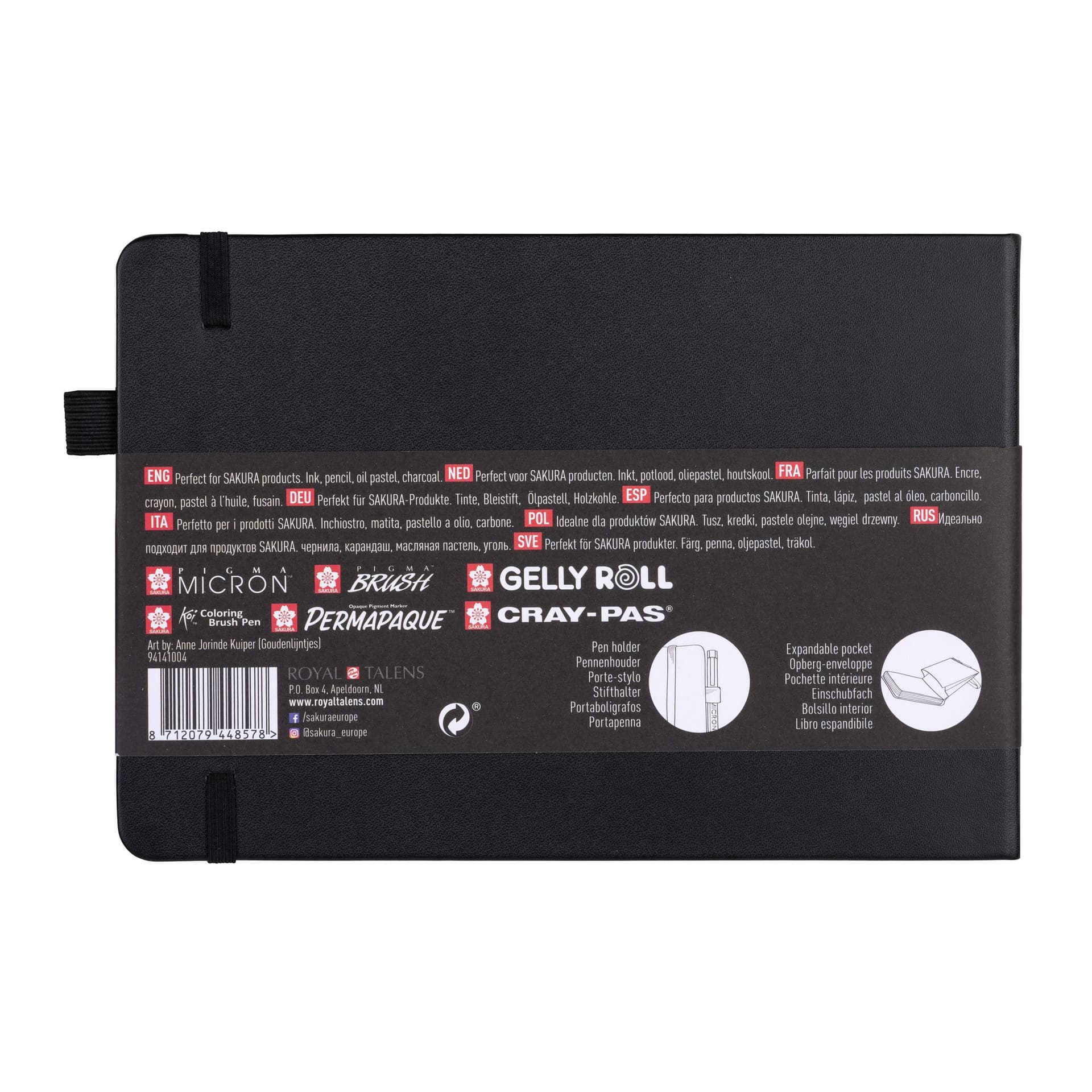 Schetsboek Sakura 80 zwarte vellen 140gr 210x148mm zwart 2