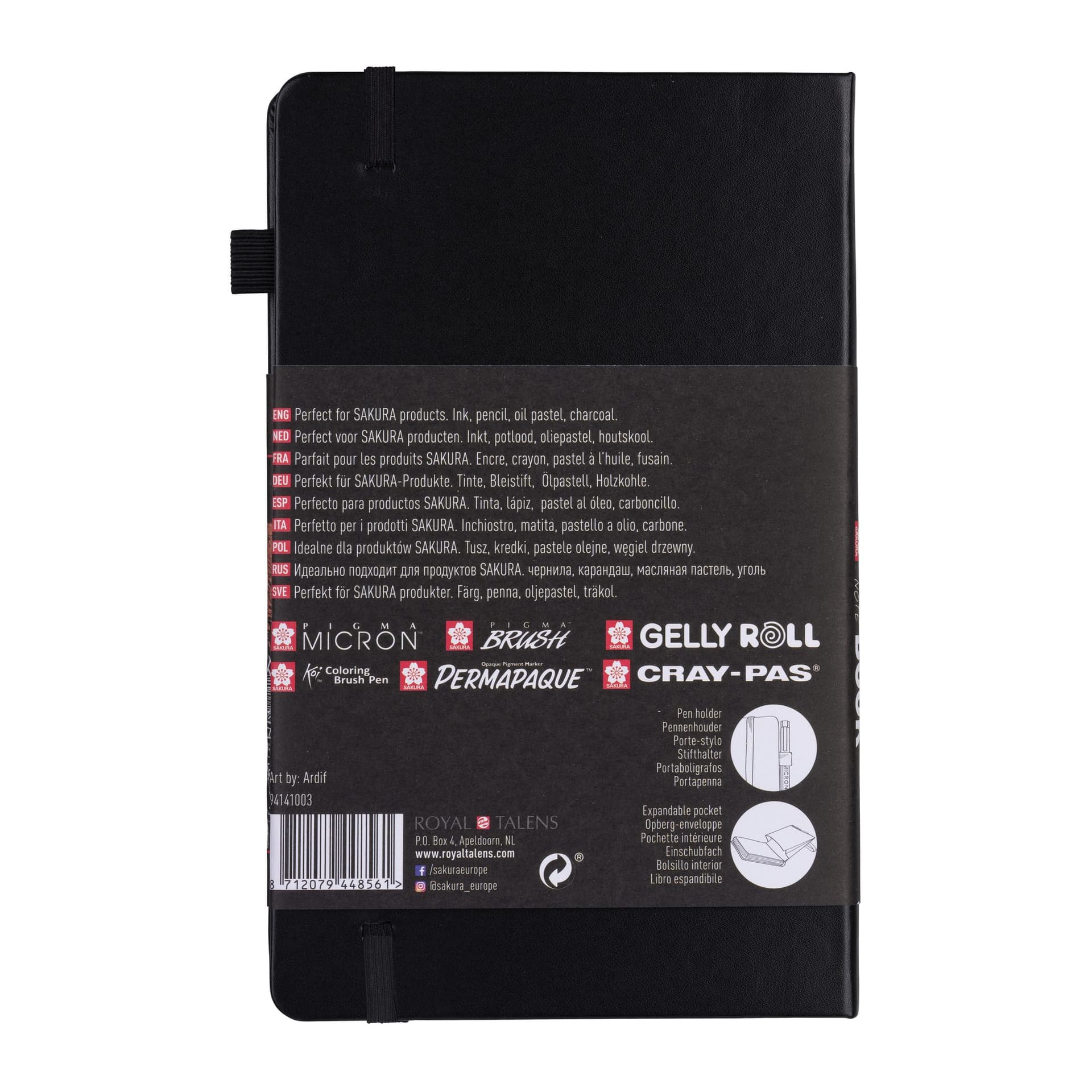 Schetsboek Sakura 80 zwarte vellen 140gr 130x210mm zwart 2