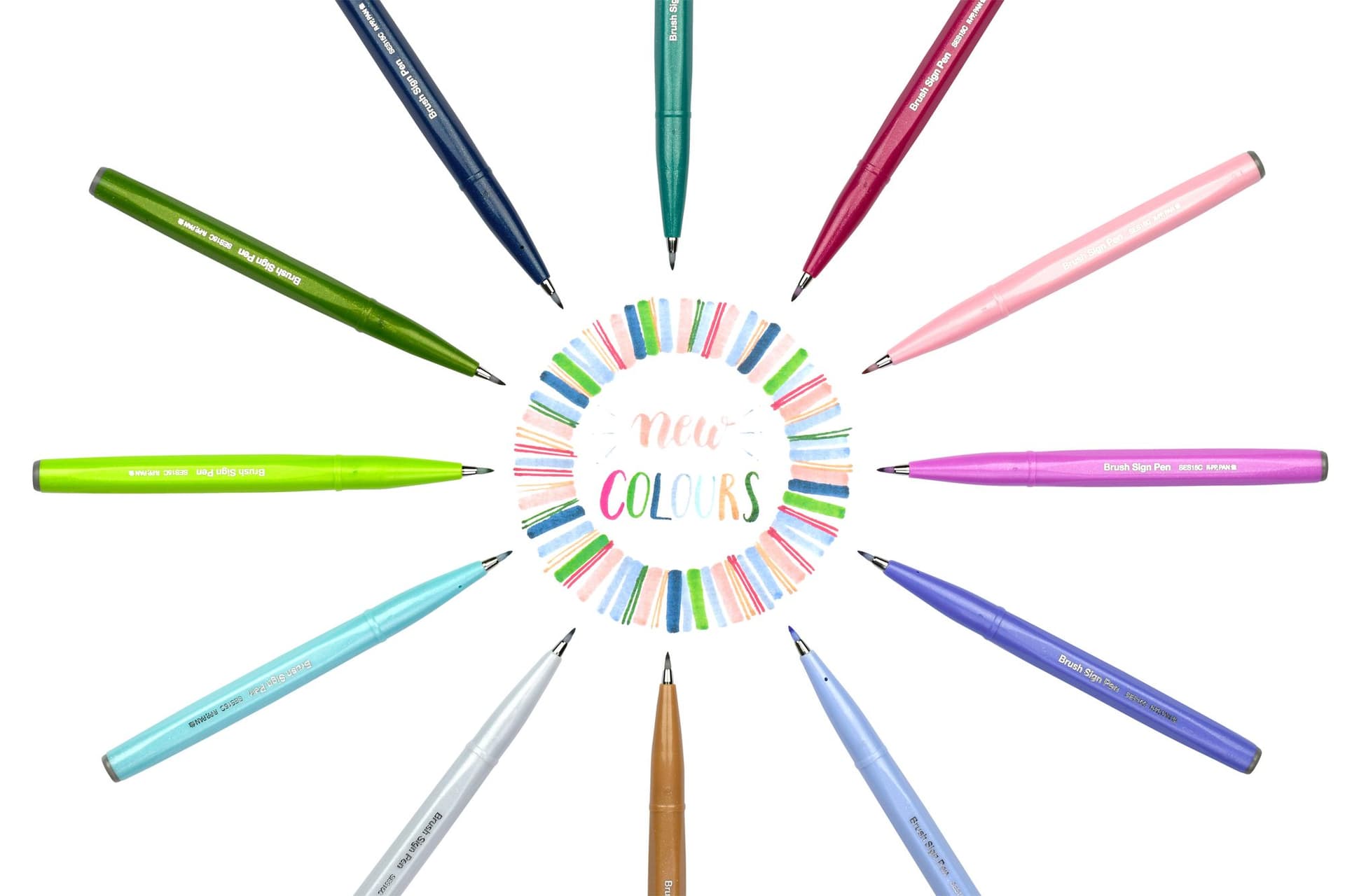 Brushpen Pentel Sign SES15C pastel assorti 12 stuks 4