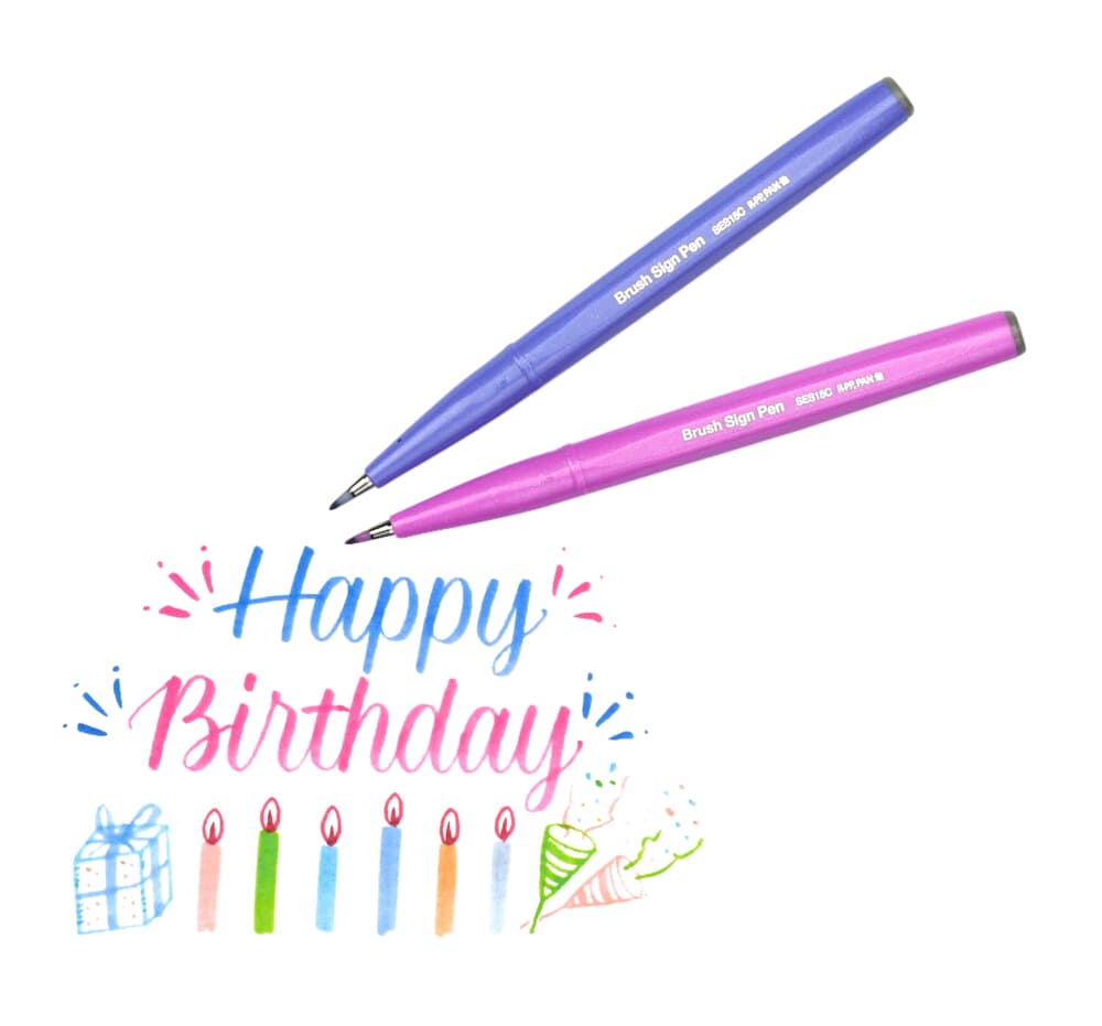Brushpen Pentel Sign SES15C pastel assorti 12 stuks 8