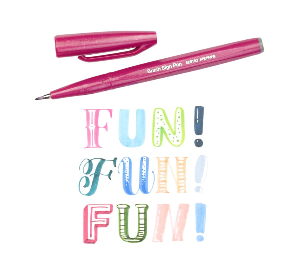 Brushpen Pentel Sign SES15C pastel assorti 12 stuks 9