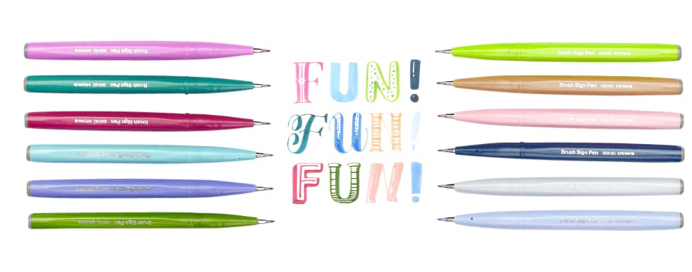 Brushpen Pentel Sign SES15C pastel assorti 12 stuks 5