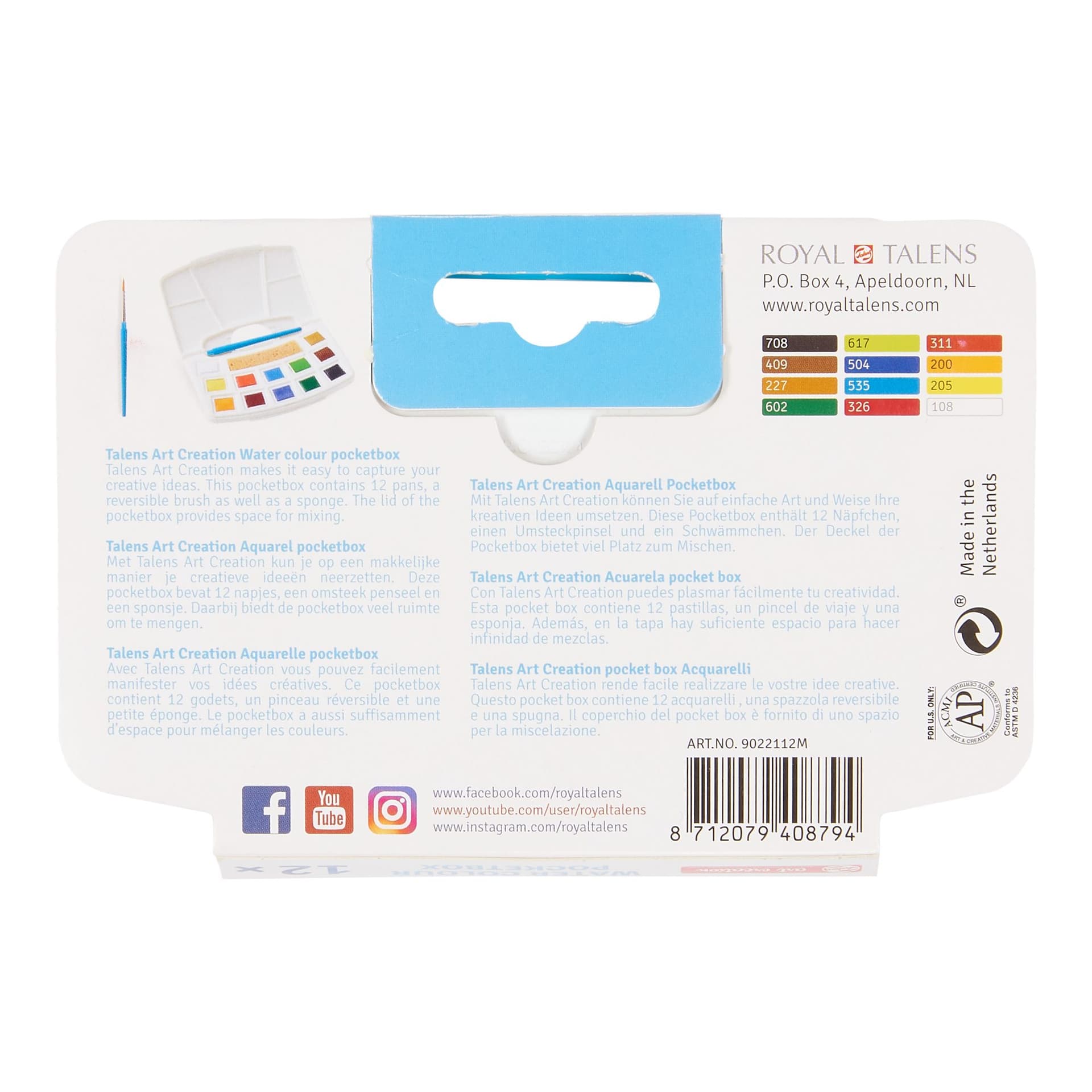 Aquarelverf Talens Art Creation set à 12 kleuren 3