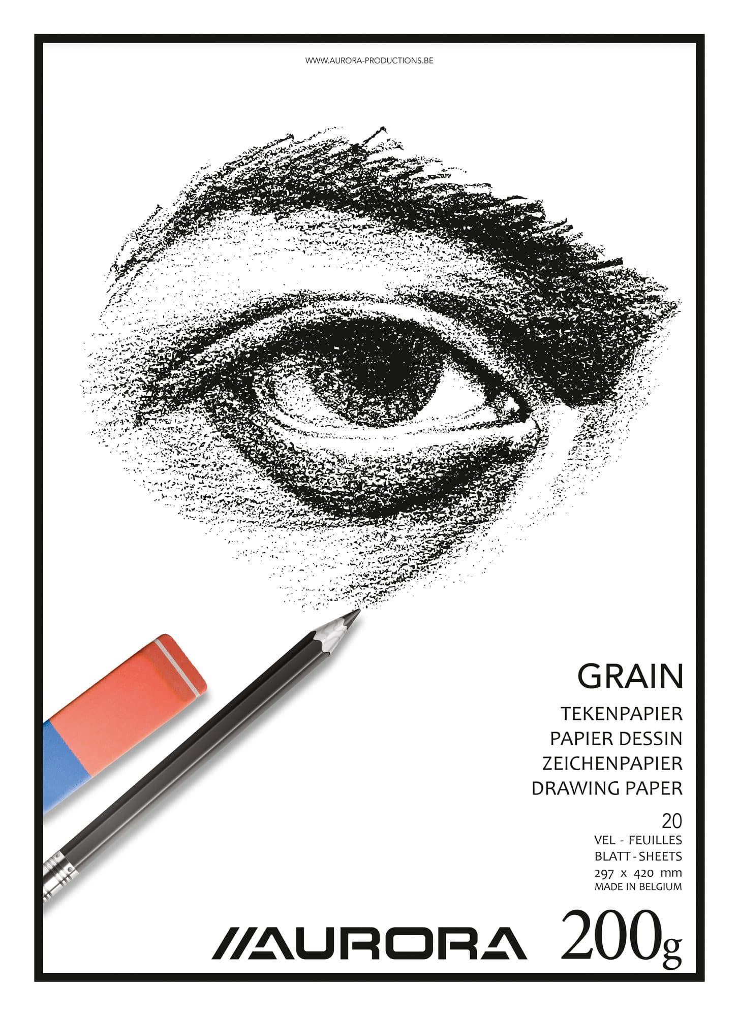Tekenblok Aurora A3 20 vel 200 gram Grain papier