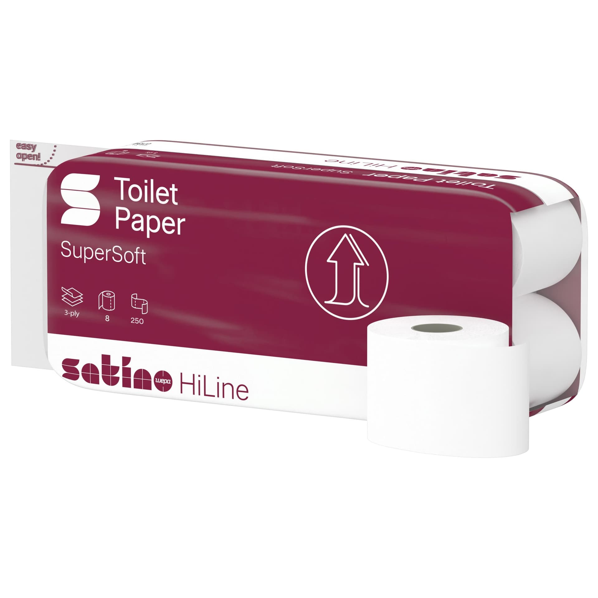 Toiletpapier Satino MT1 HiLine 3-laags 8x250 vel wit 071340