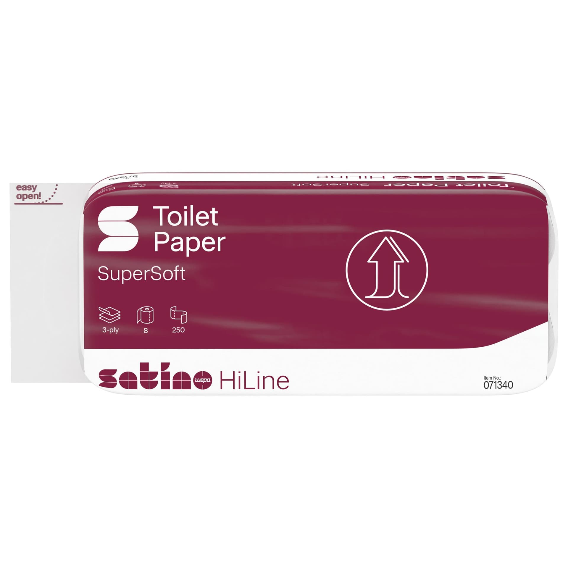 Toiletpapier Satino MT1 HiLine 3-laags 8x250 vel wit 071340 2