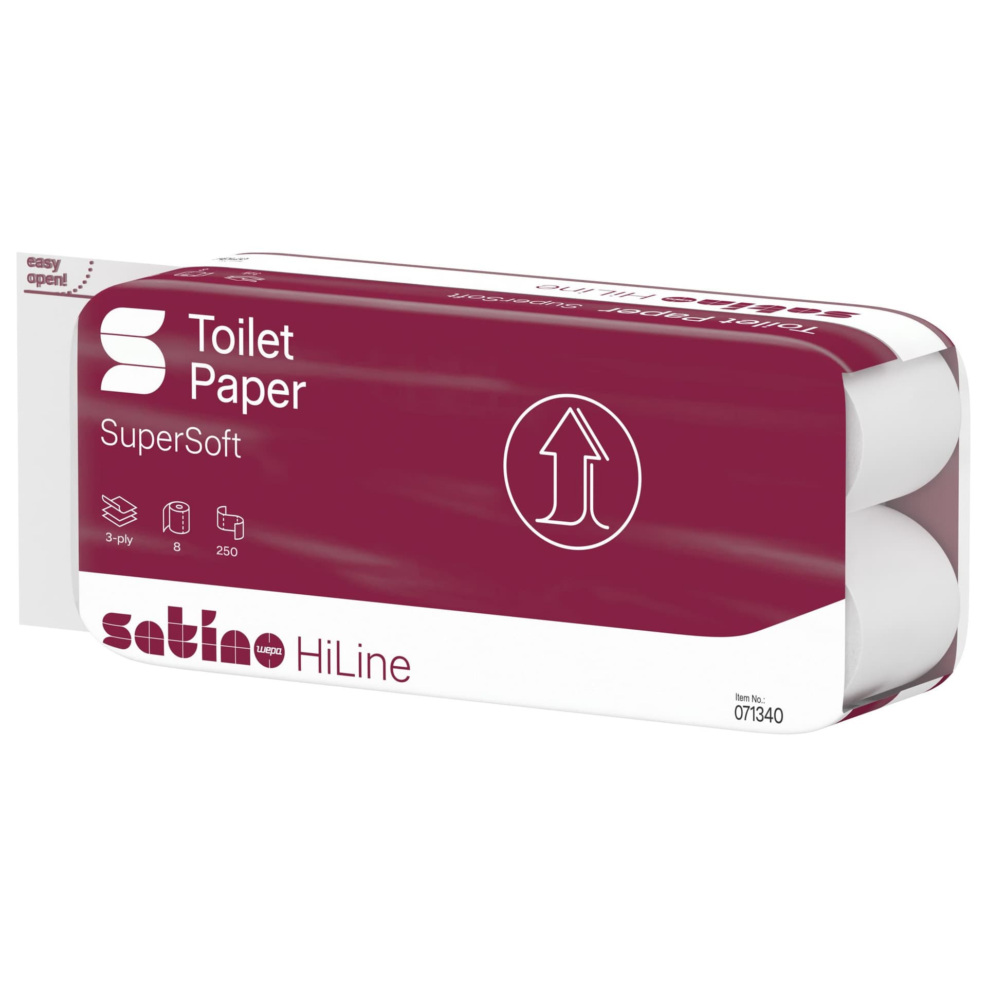 Toiletpapier Satino MT1 HiLine 3-laags 8x250 vel wit 071340 3