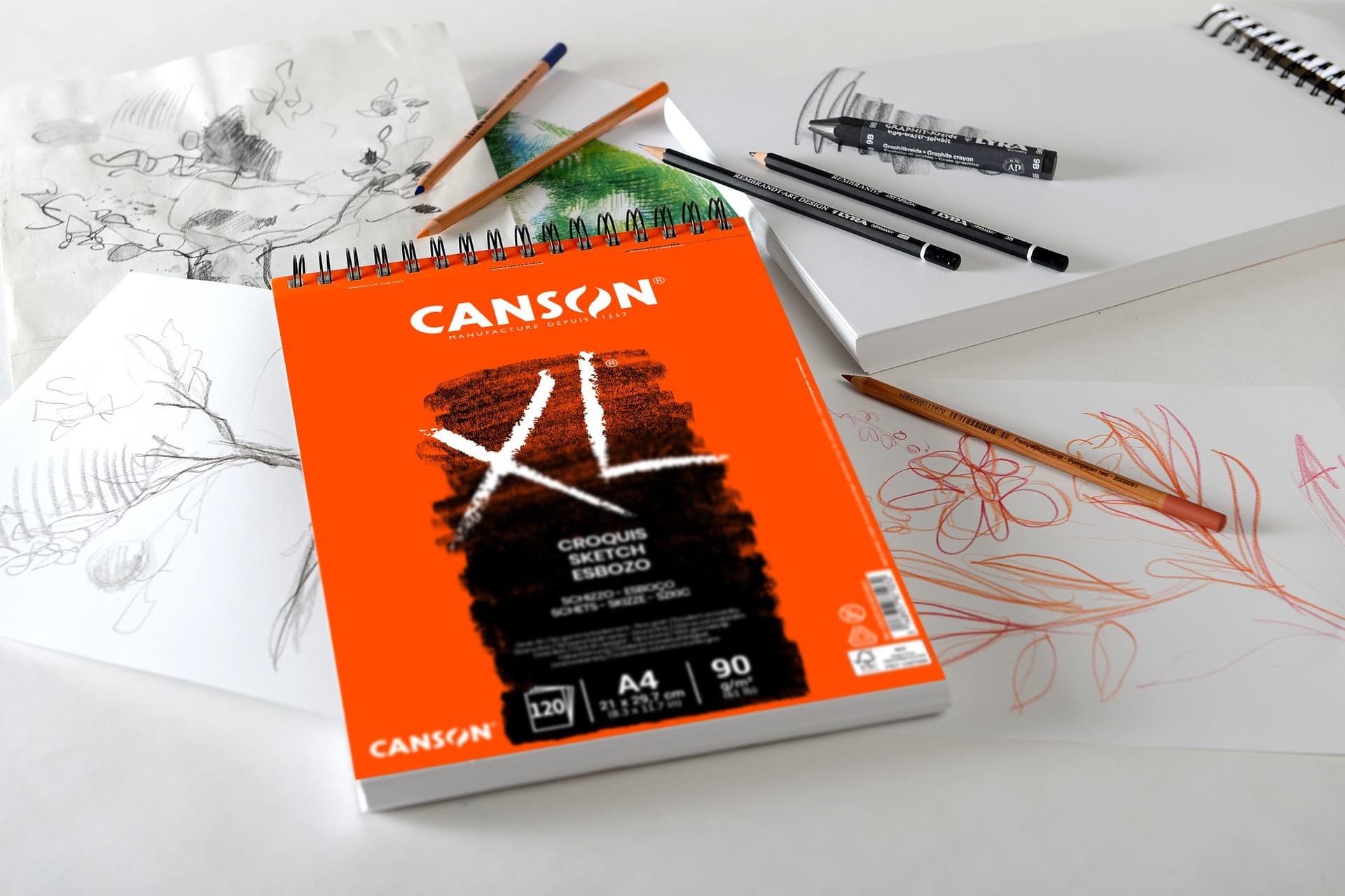 Schetspapier Canson XL Sketch 60vel 90gr A5 ivoorwit 2