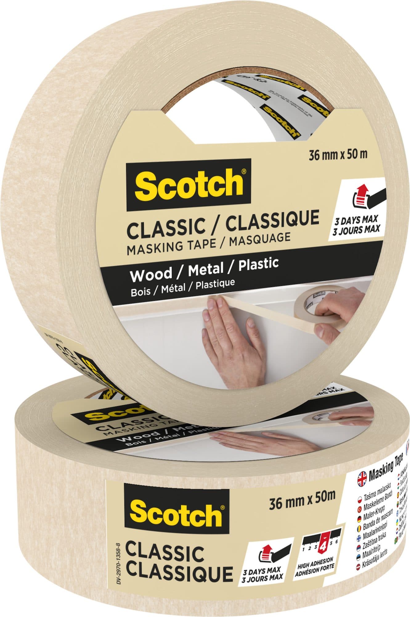 Afplaktape Scotch Classic 36mmx50m beige 2