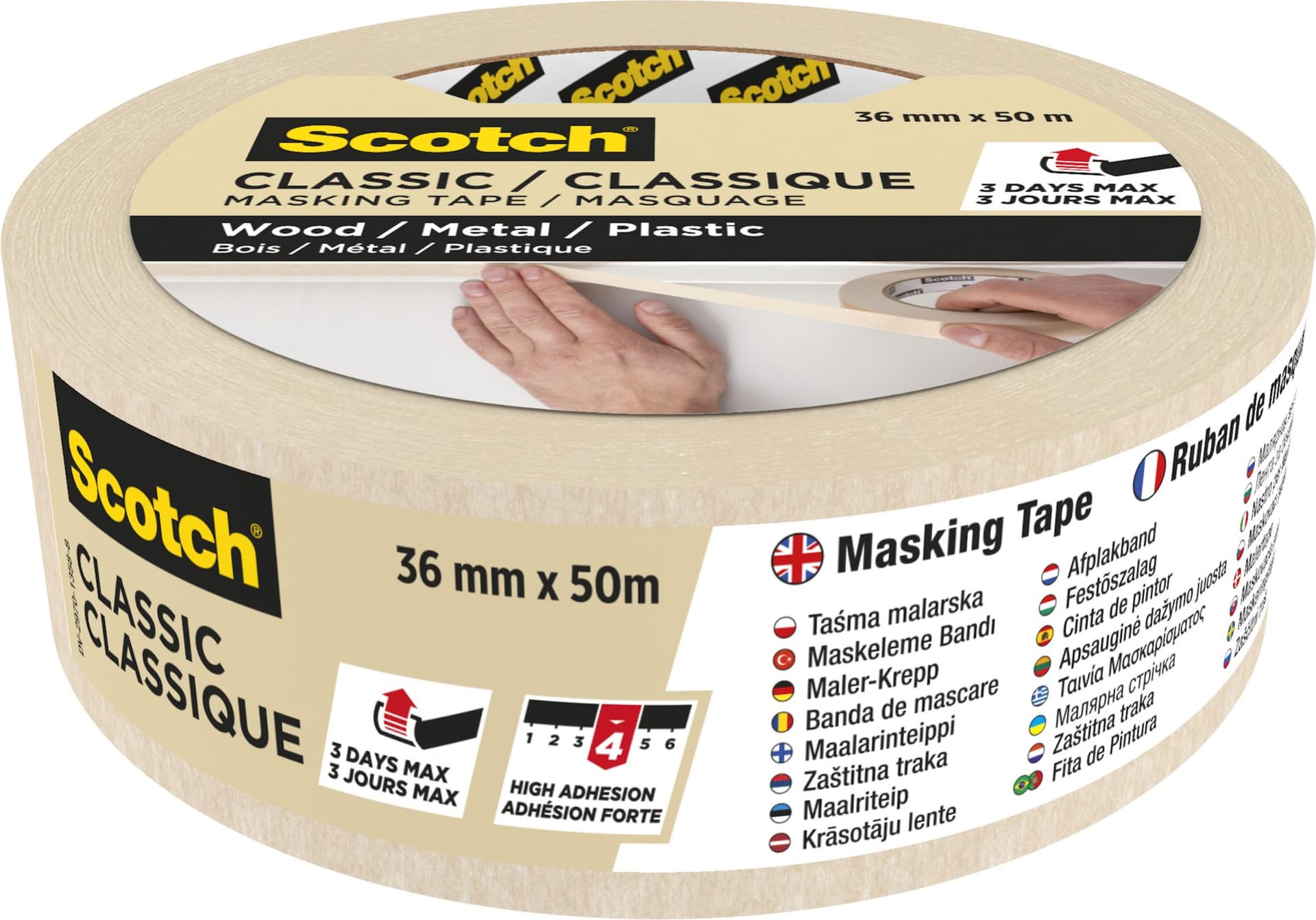 Afplaktape Scotch Classic 36mmx50m beige 4