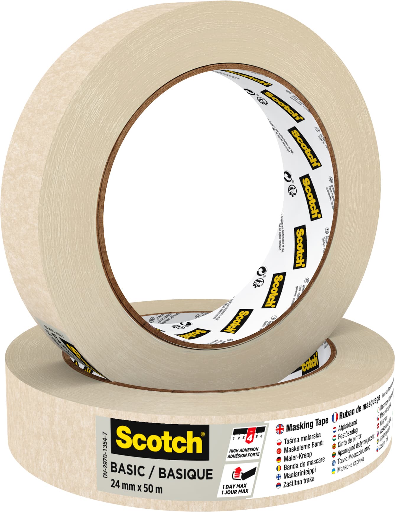 Afplaktape Scotch Basic 24mmx50m beige 4
