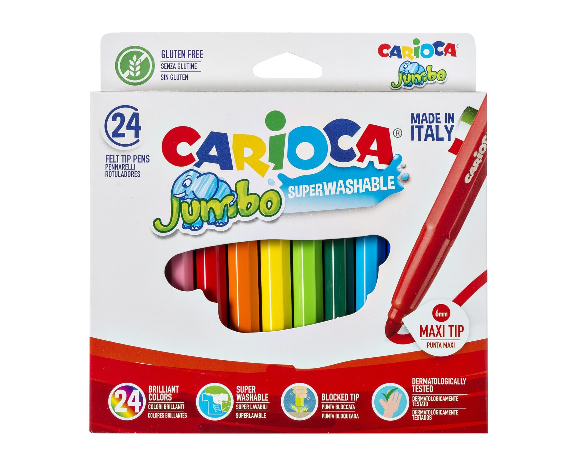 Viltstift Carioca Jumbo maxi assorti set à 24 stuks