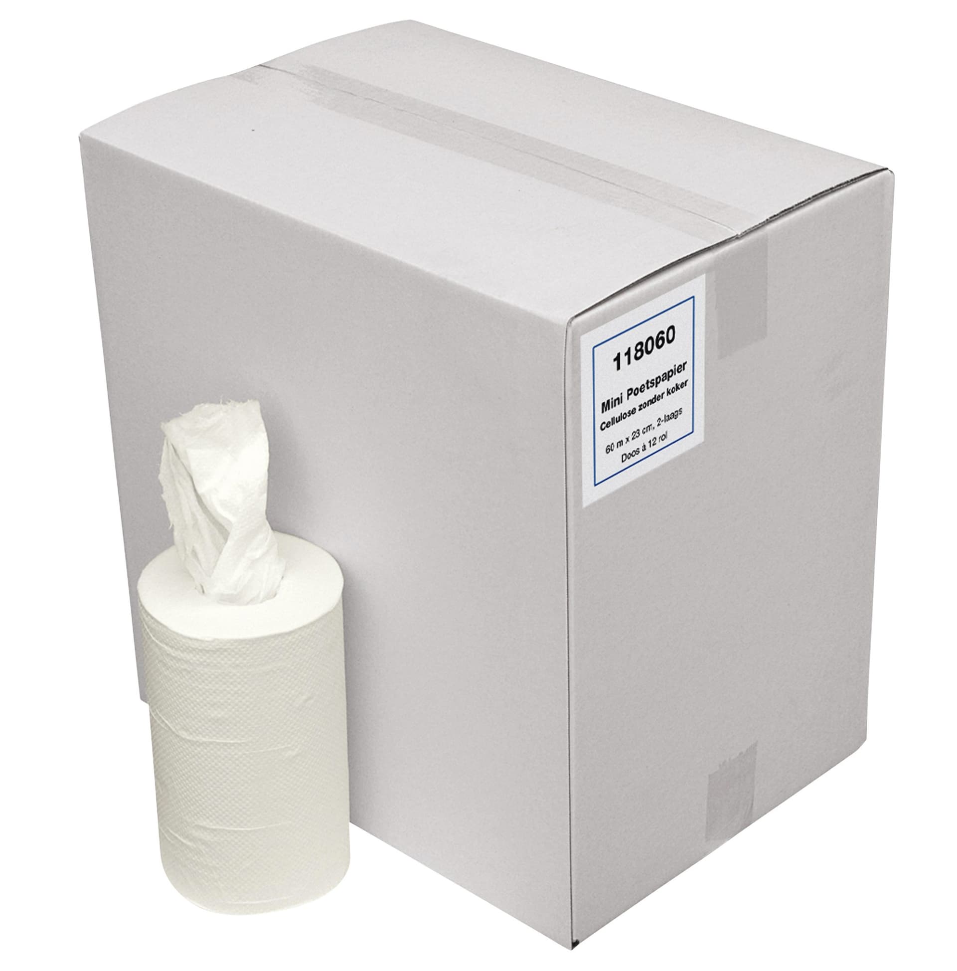 Poetspapier Cleaninq M1 2-laags 12x158 vel wit 2