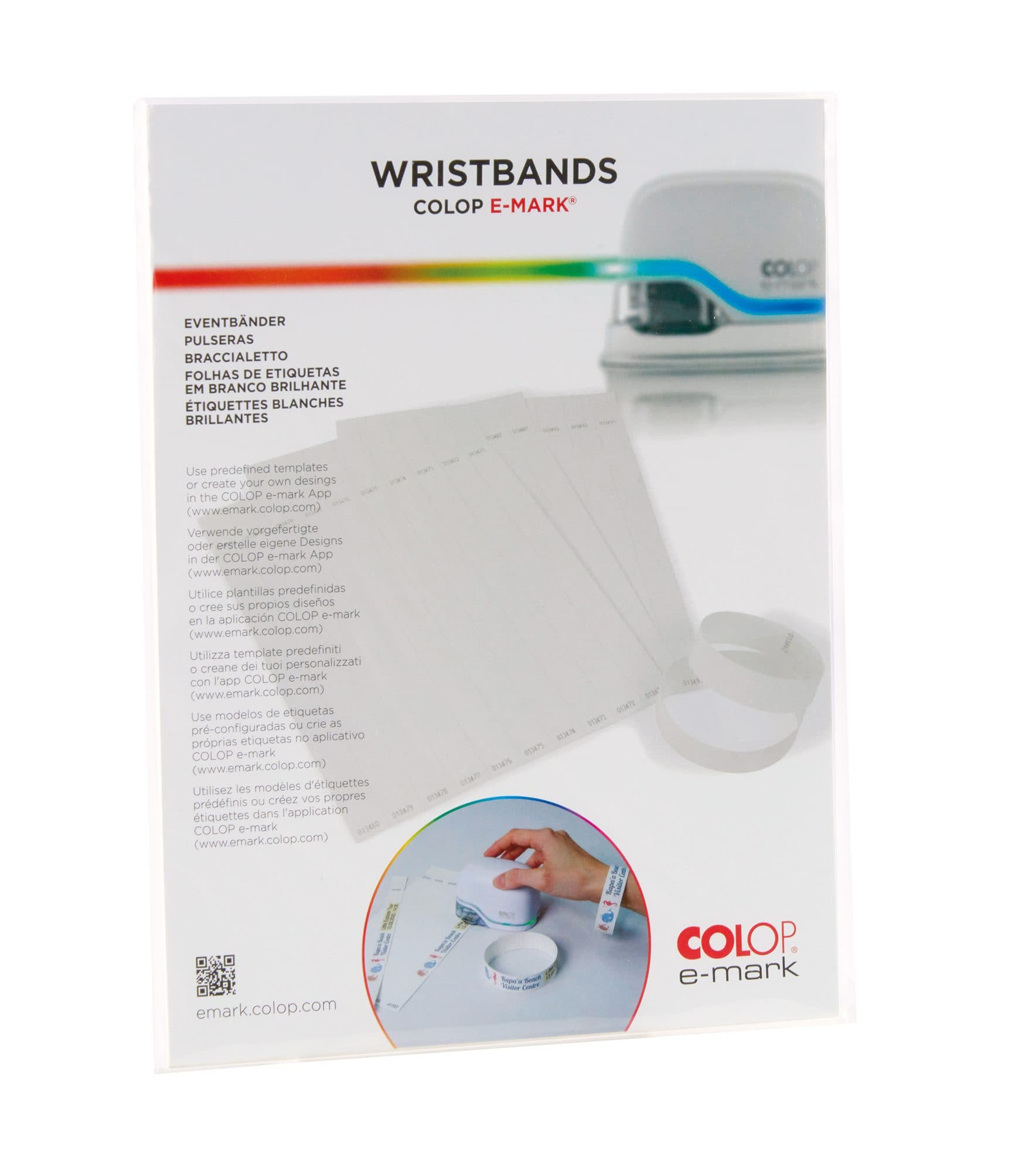Polsband Colop E-mark 250x19mm 100 stuks wit 2