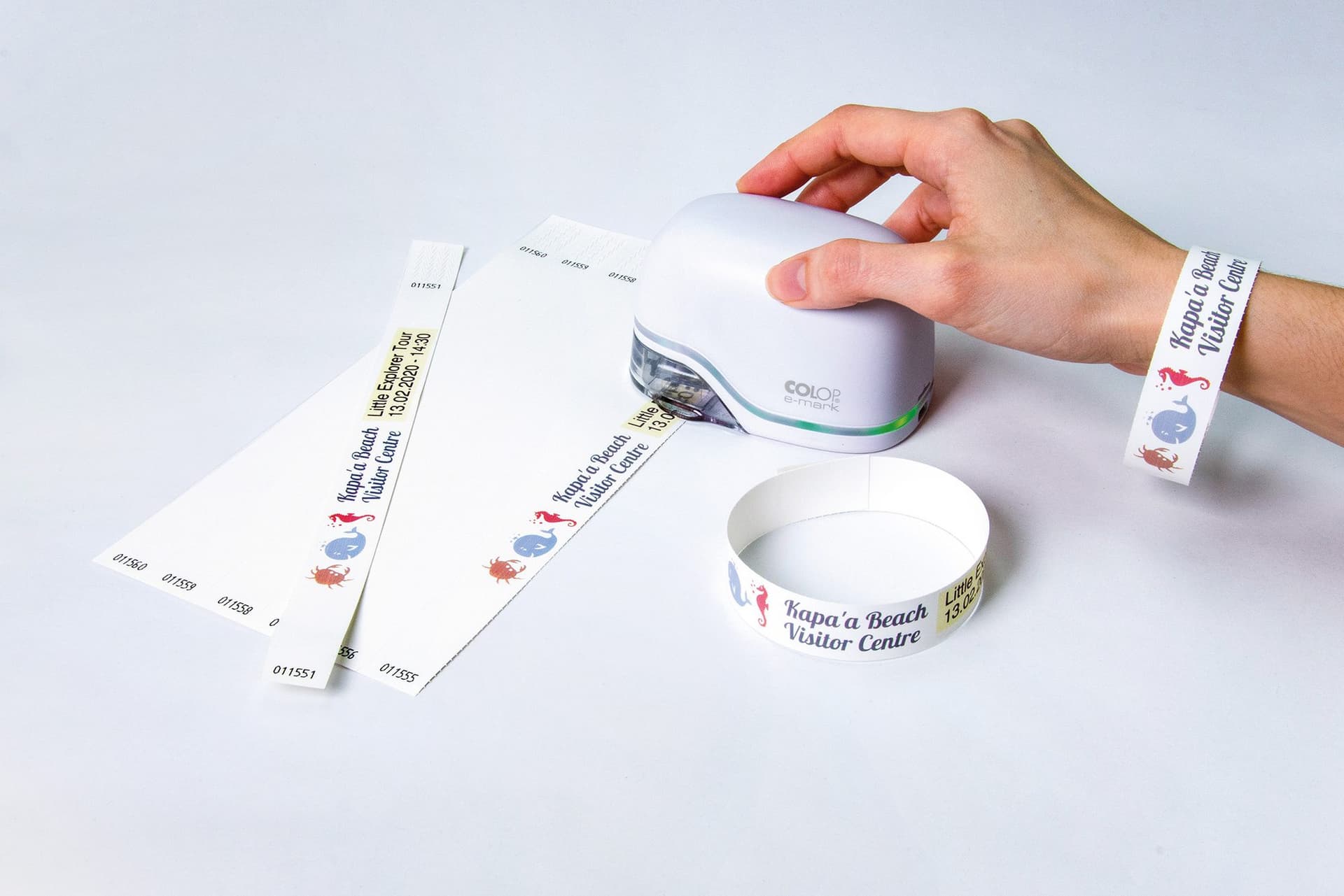 Polsband Colop E-mark 250x19mm 100 stuks wit 3