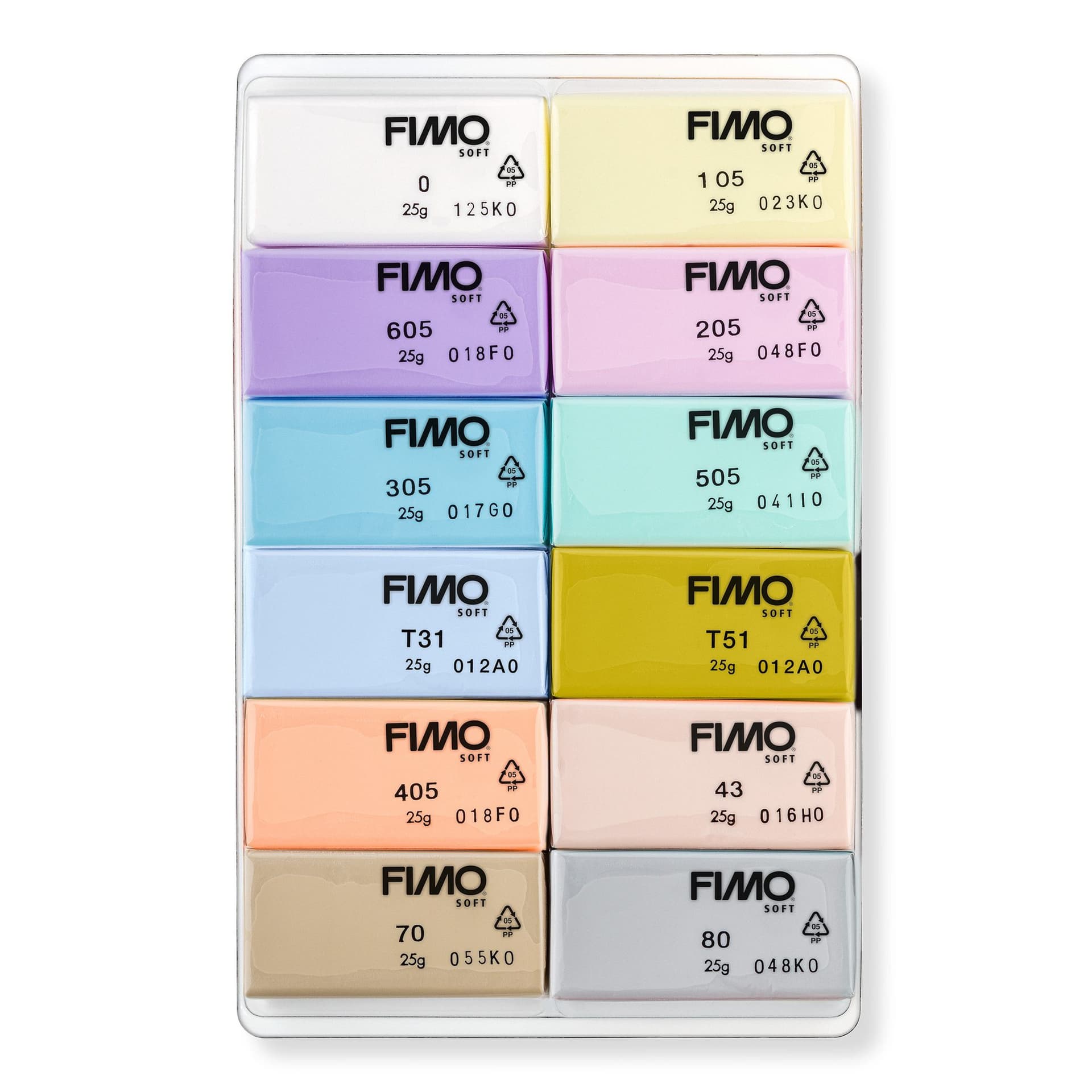 Klei Fimo  soft colour pak à 12 pastel kleuren 2