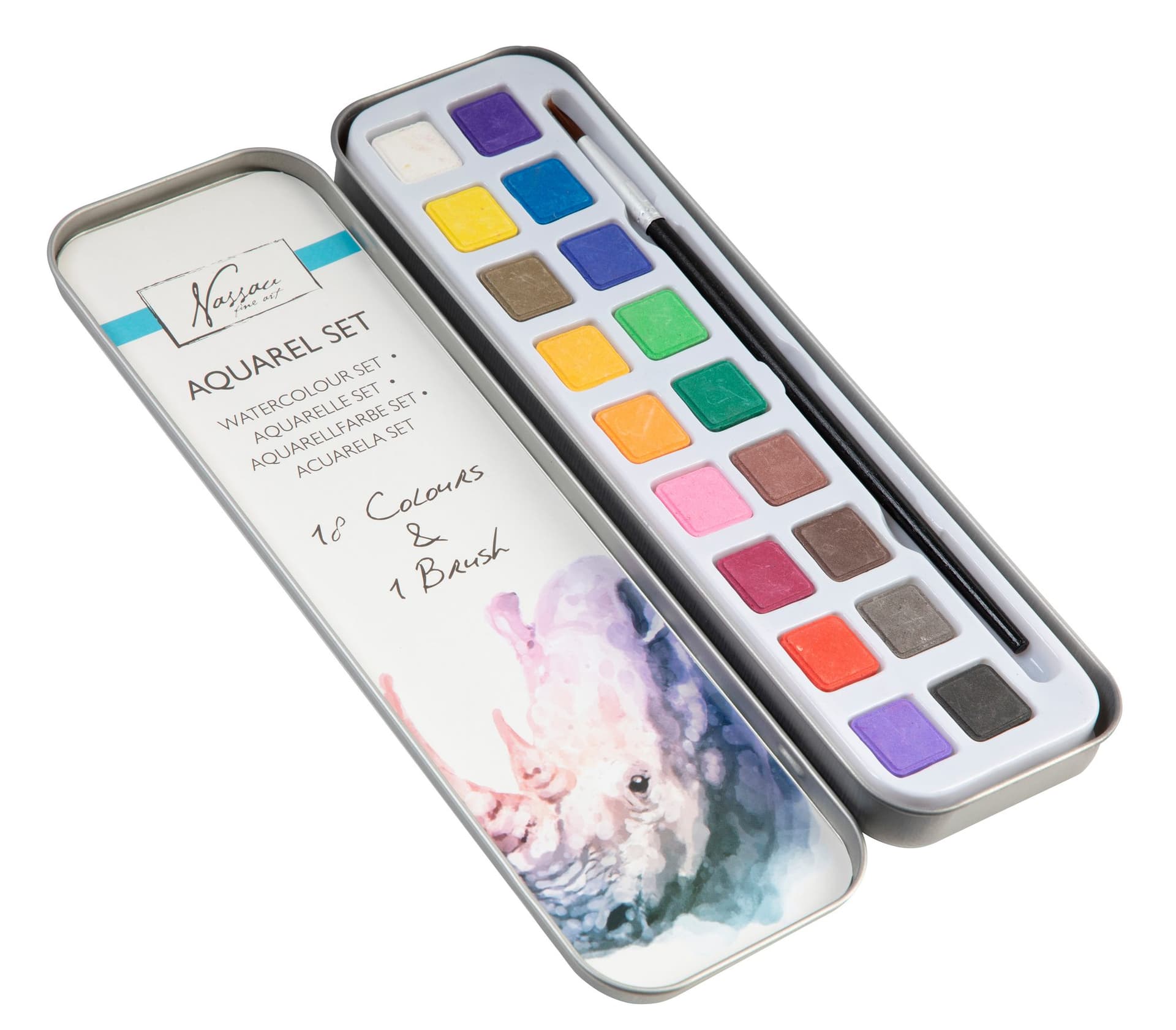 Aquarelverf Nassau Art blik à 18 napjes en penseel 3