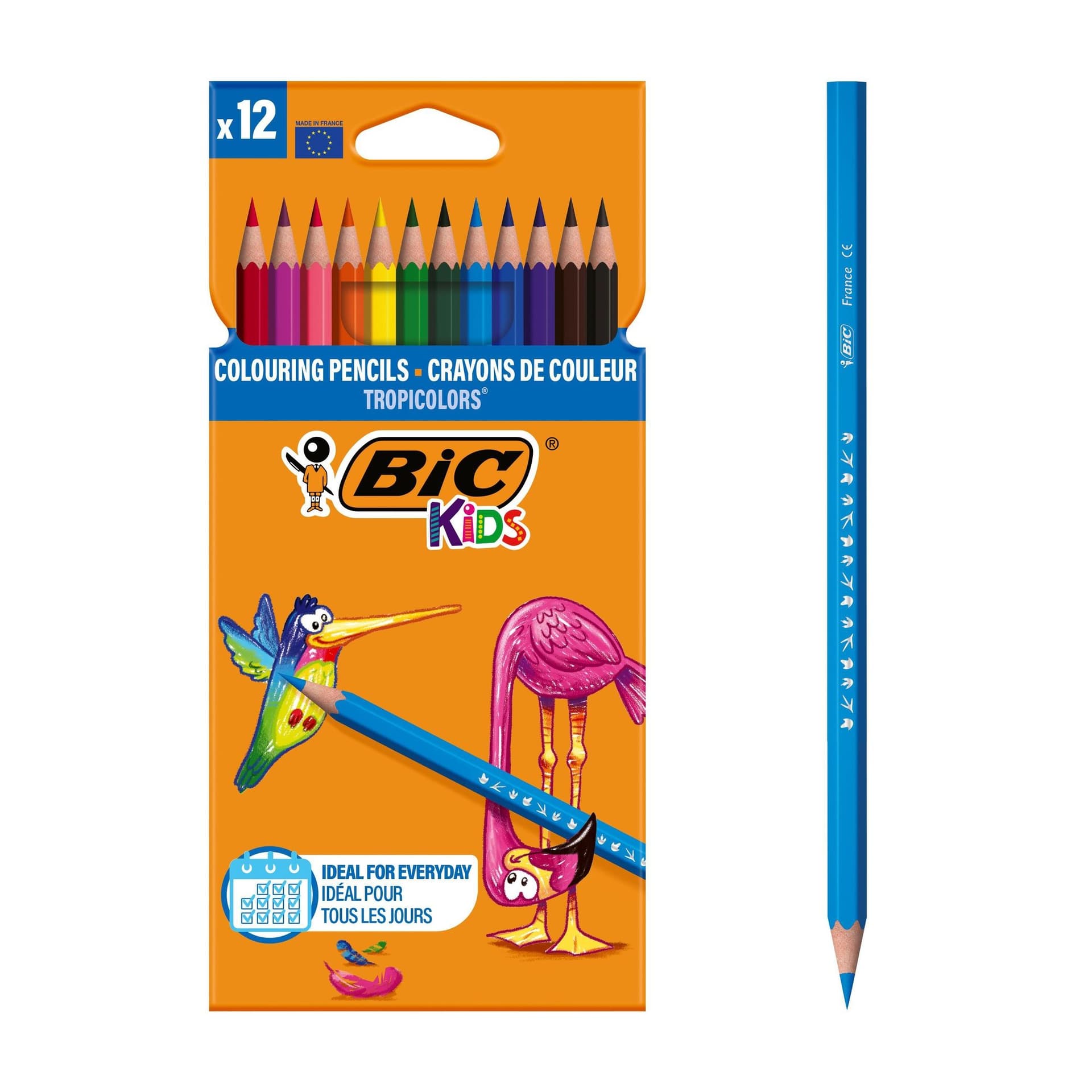 Kleurpotloden BicKids Tropicolors assorti blister à 12 stuks