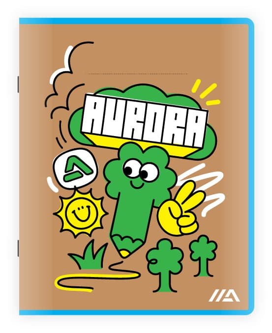 Schrift Aurora A5 ruit 5x5mm 200 pagina's 45gr 2