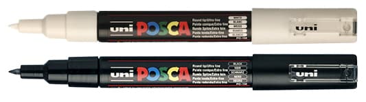 Paintmarker Uni POSCA PC1MC extra fijn wit 3