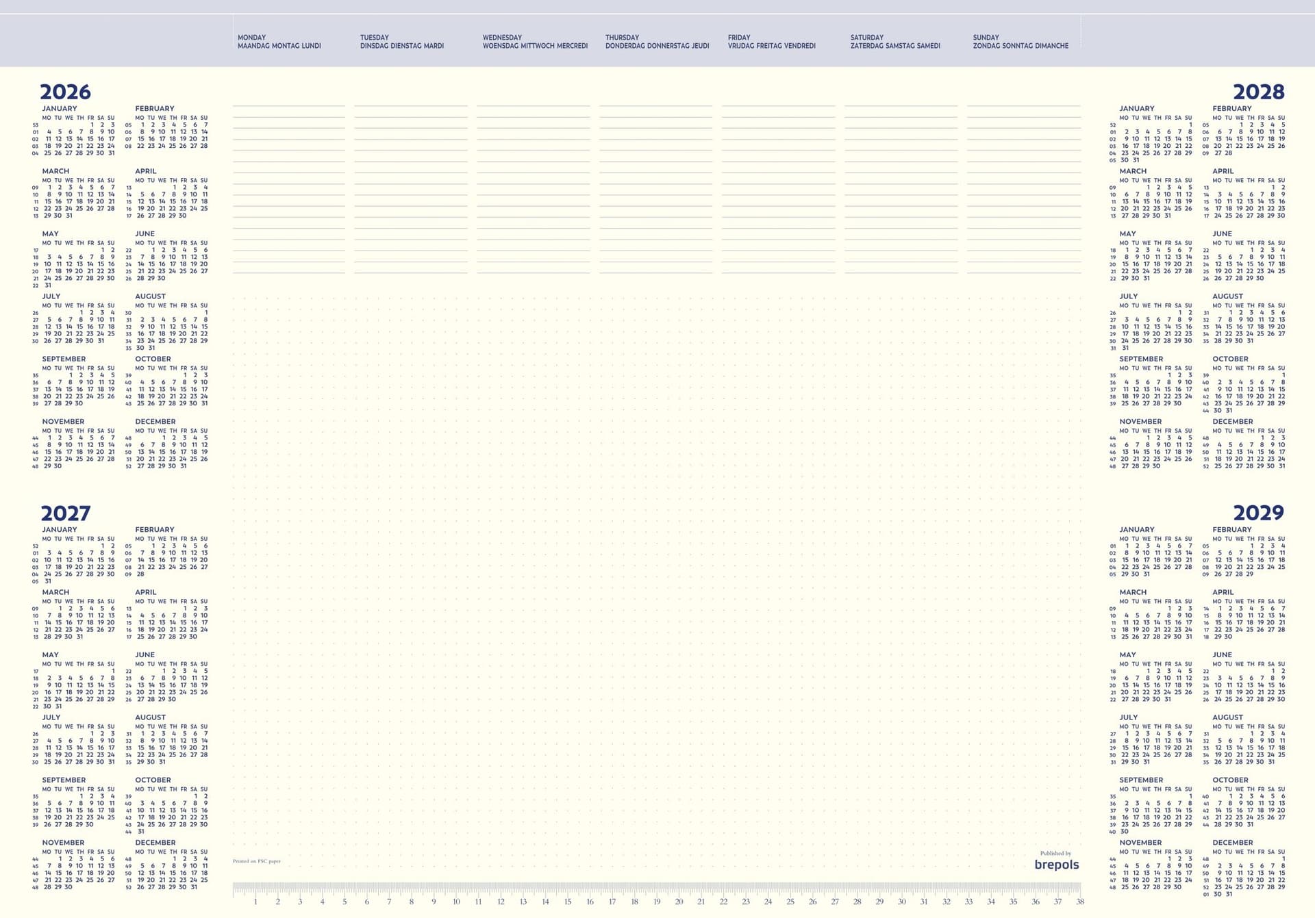 Onderlegblok 2027 Brepols Office Mate 7dagen/1pagina 41.2x59cm