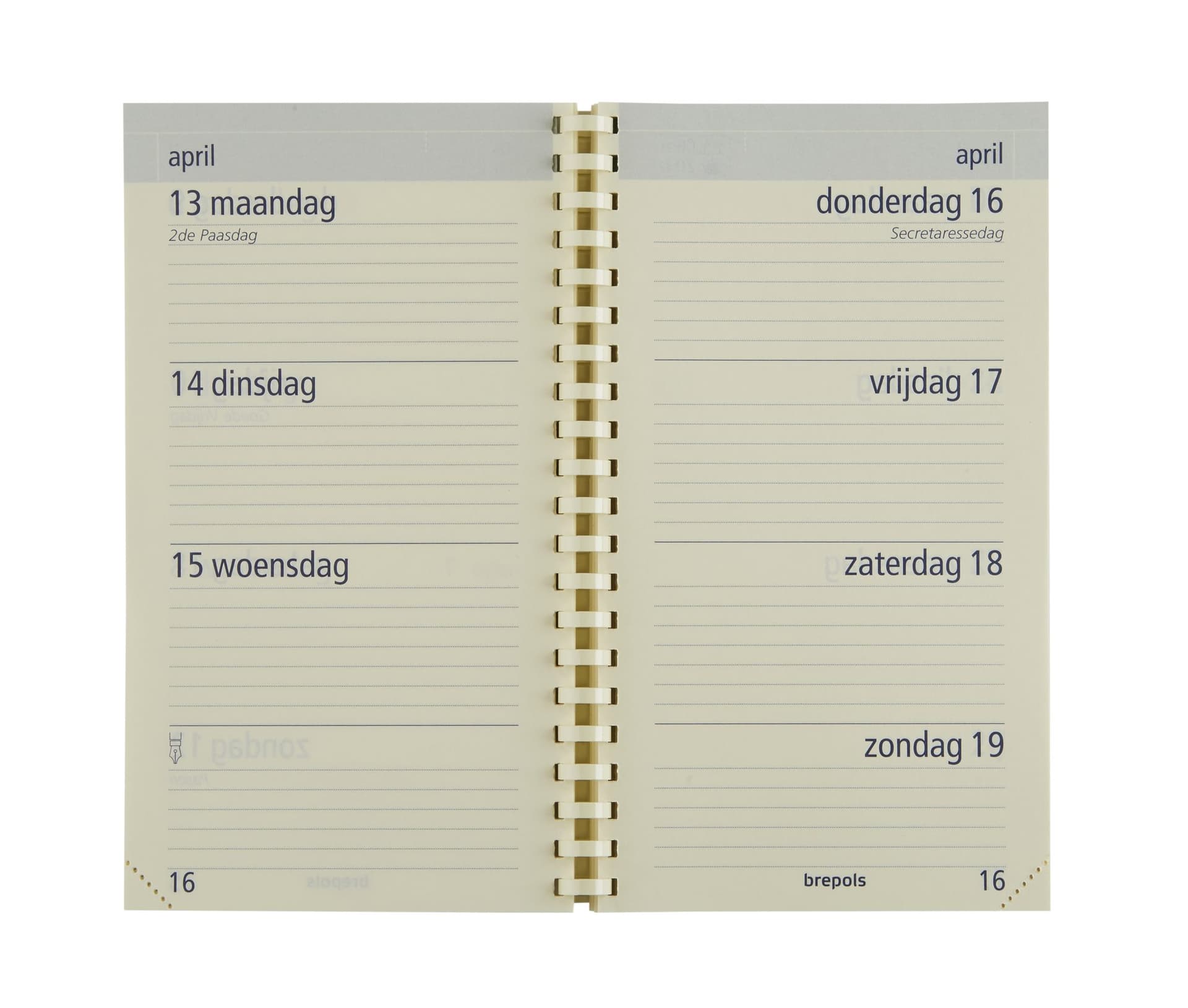 Agenda 2027 Brepols Optivision Pocket Palermo 7dagen/2pagina's zwart 2