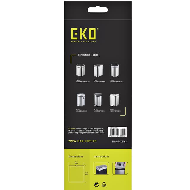 Afvalzak EKO MDPE type B met trekband 40x45cm 7-9L wit rol à 25 stuks 3