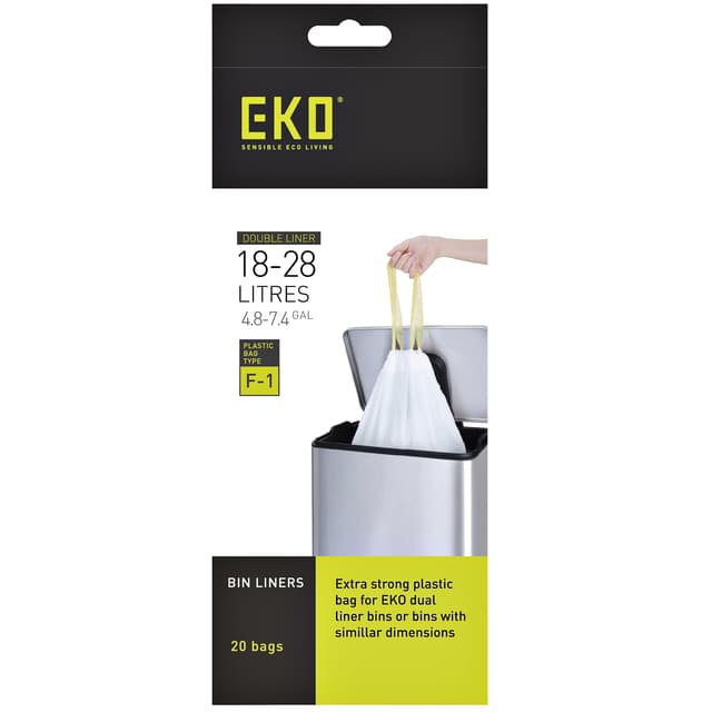 Afvalzak EKO MDPE type F1 met trekband 49x68cm 18-28L wit rol à 20 stuks 2