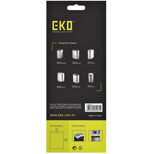 Afvalzak EKO MDPE type F1 met trekband 49x68cm 18-28L wit rol à 20 stuks 3