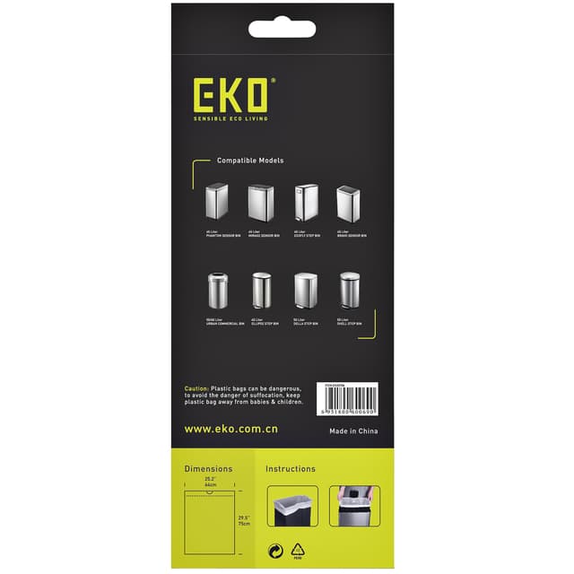 Afvalzak EKO MDPE type F met trekband 64x75cm 40-60L wit rol à 12 stuks 3