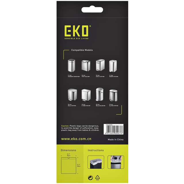 Afvalzak EKO MDPE type D met trekband 55x55cm 18-21L wit rol à 20 stuks 3