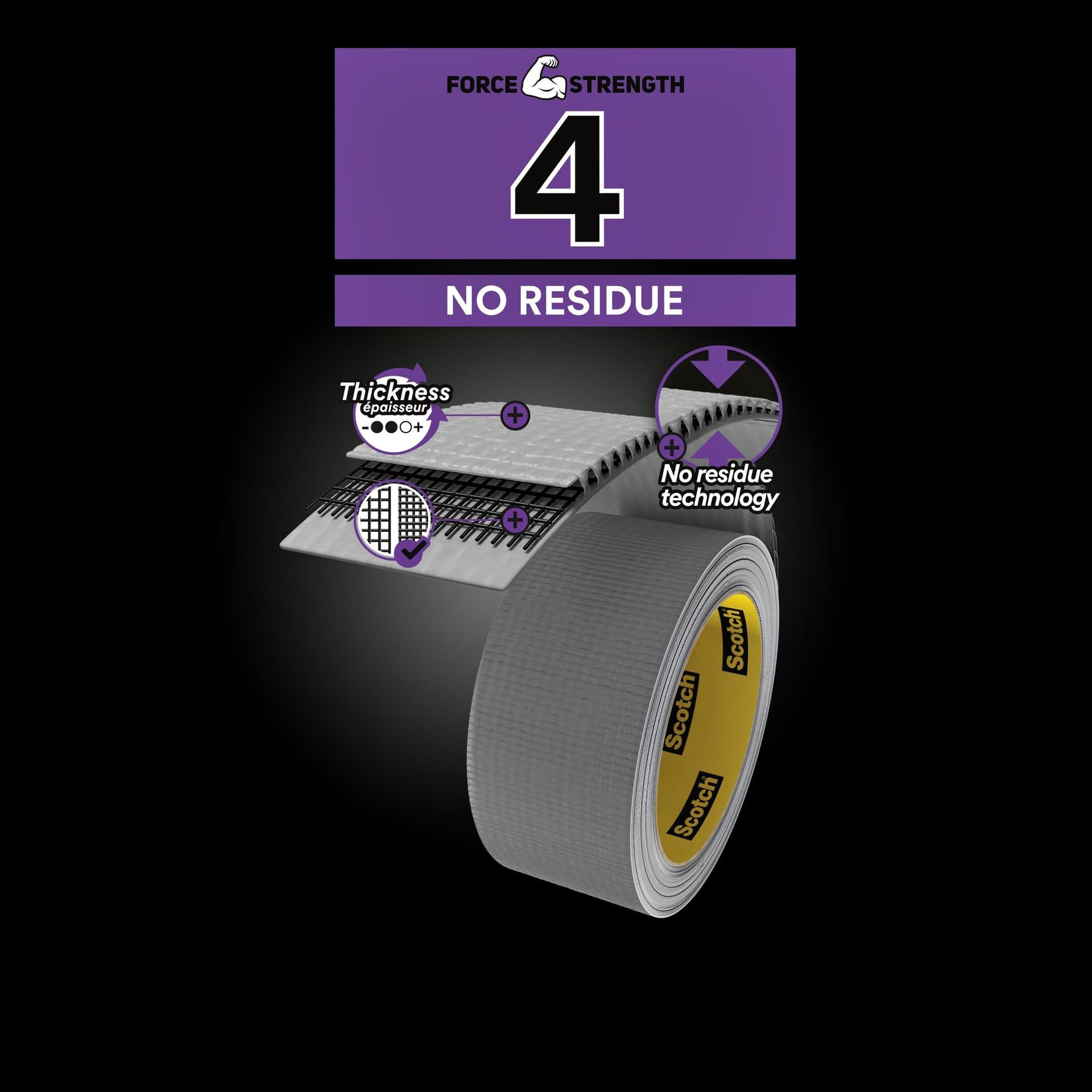 Duct tape Scotch Extremium no residue 18.2mx48mm grijs 10