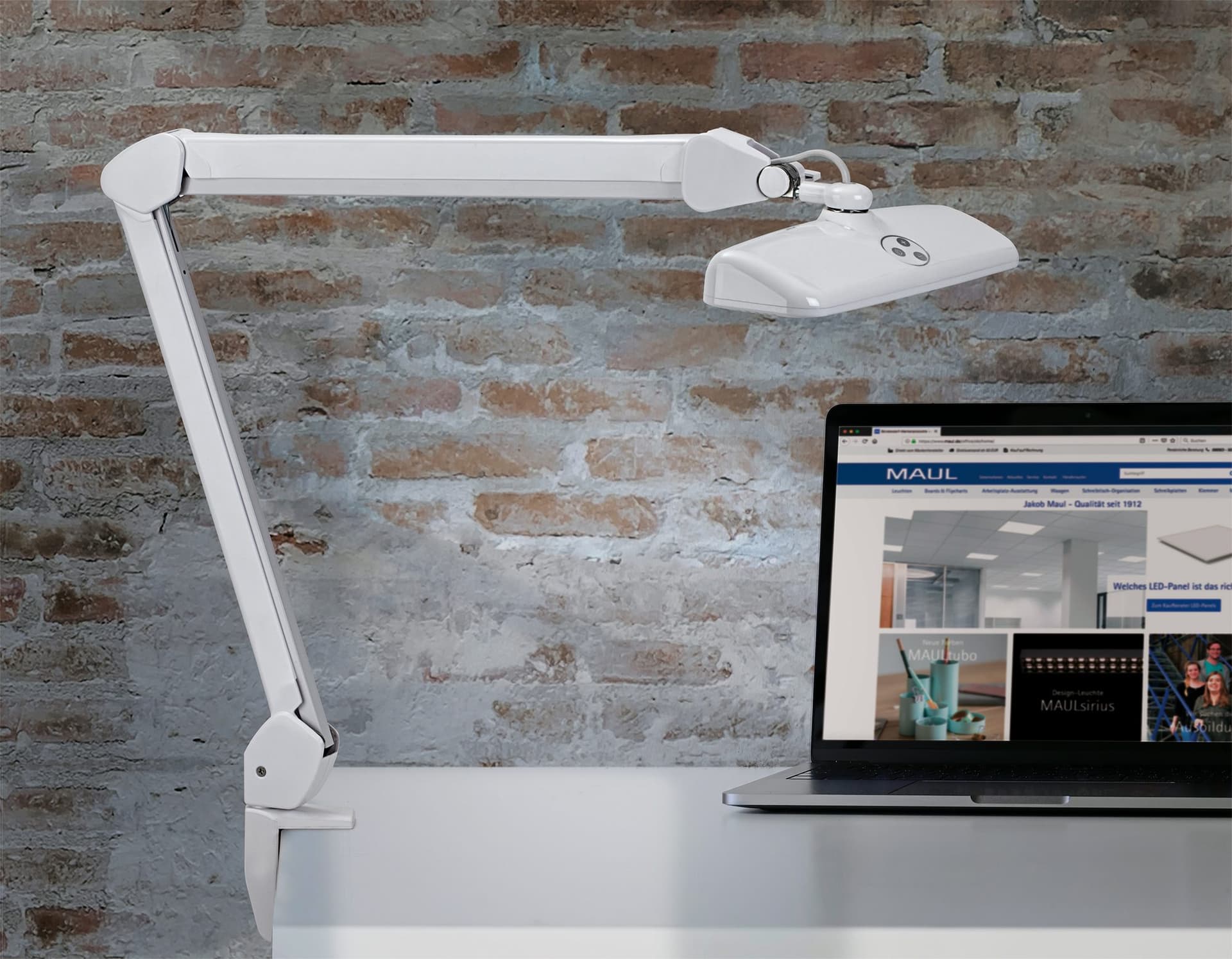 Werkpleklamp MAUL Intro LED tafelklem dimbaar wit 3