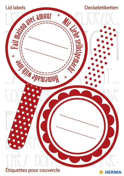 Etiket HERMA 15446 keuken new look rood