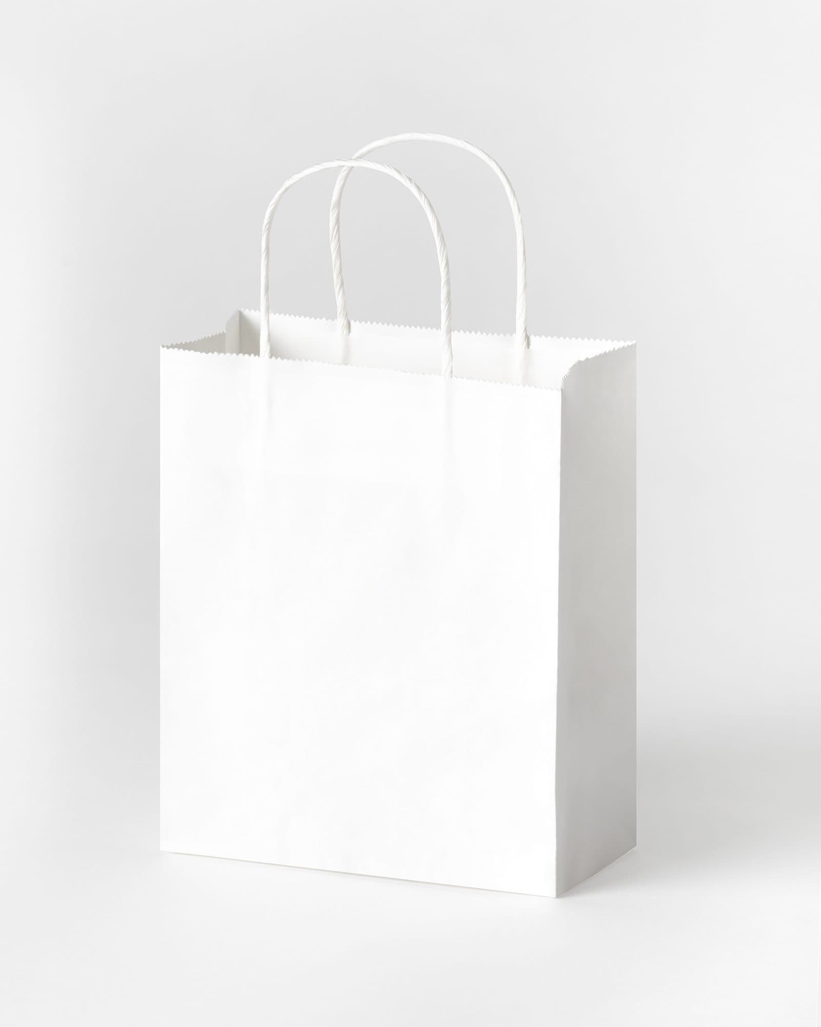 Tas met handvat Folia kraftpapier 110gr 18x21x8cm 20 stuks wit 2