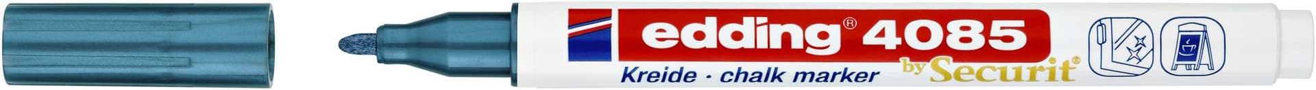 Krijtstift edding 4085 by Securit rond 1-2mm metallic blauw 2