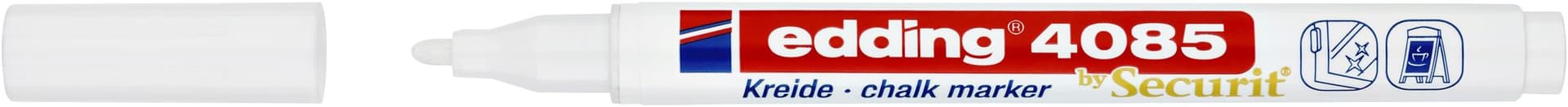 Krijtstift edding 4085 by Securit rond 1-2mm wit 2