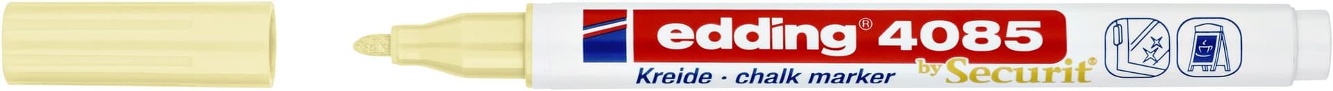 Krijtstift edding 4085 by Securit rond 1-2mm pastel geel 2