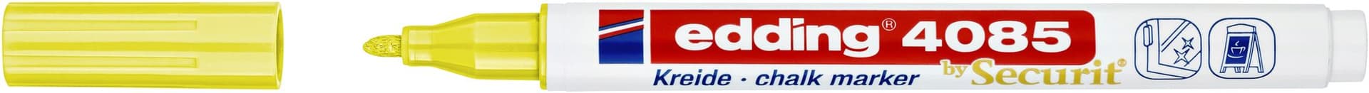 Krijtstift edding 4085 by Securit rond 1-2mm neon geel 2