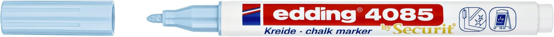 Krijtstift edding 4085 by Securit rond 1-2mm pastel blauw 2